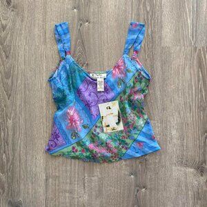 deadstock vintage blues floral tank top